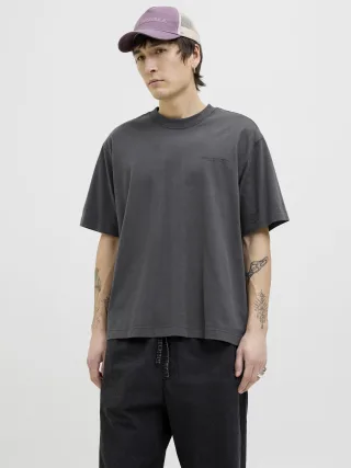 JACK&JONES - JCOINTERLUDE EASTER TEE SS CREW NECK LN asphalt - Gr. - L