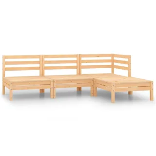vidaXL Garten-Lounge-Set, Braun, Holz, Rechteckig, Loungemöbel, Gartenlounge-Sets