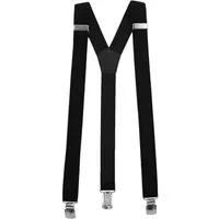 Fabio Farini Hosenträger Schmales Y-Design mit 3cm Breite verstellbar mit extra starken Clipverschluss, Schwarz