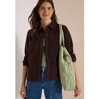 CECIL Cordjacke Feincord Overshirt, Baumwollmix, Brusttaschen