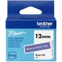 Brother Schriftband BTAG-F35 Weiß auf Lila 12 mm x 4 m Tintenpatrone