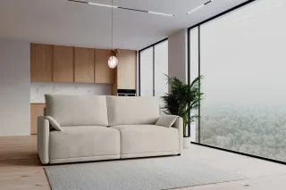 Sofa 3-Sitzer mit Schlaffunktion MIRENA in Stoff Cremona Beige