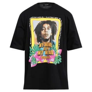 Dsquared2 Skater Fit Home Is In My Head Logo Schwarzes T-Shirt