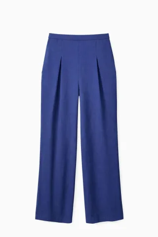 Damen Hochtaillierte Weite Crepe-Hosen