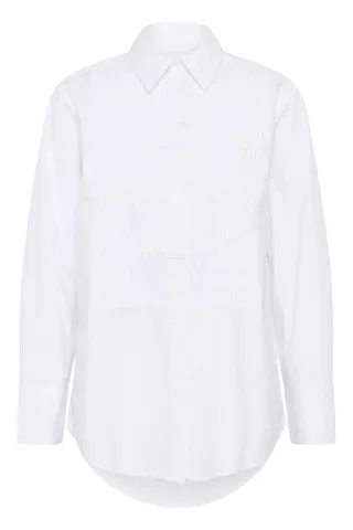 Langarm - Hemd NatinkaPW Gerade Passform white