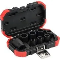 Red Kraftschrauber-Steckschlüssel-Satz 1/2", 8-teilig rot/schwarz, SW 10mm - 24mm