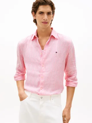 LINEN BENGAL STRIPE RF SHIRT Classic Pink - Gr. - L