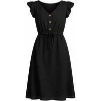 ITALY VIBES Midikleid - Freizeitkleid - sommerliches Kleid Damen - Midikleid - mit Bindegürt ONE SIZE / passend für Größe XS - L