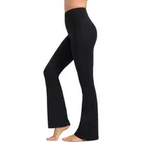 Yvette Schlaghose Damen Flared Yoga bequem Leggings hohe Taille Jogginghose S117019A19
