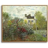 hyidecorart Leinwandbild Vintage Leinwand Bild mit Rahmen, 30x40 cm Wandbild, Claude Monet Rose