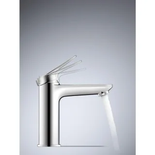 Duravit M FreshStart Wave Waschtischarmatur WA1021002010 Ausladung 122mm, ohne Zugstangen-Ablaufgarnitur, chrom