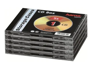 Hama Behälter CD-Aufbewahrung | 44744 | durchsichtig (Packung mit 5)