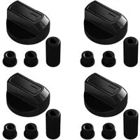 VIOKS Kochfeld-Adapter Knebelset universal, 38mmØ schwarz 16-teilig für Kochfeld alle Marken