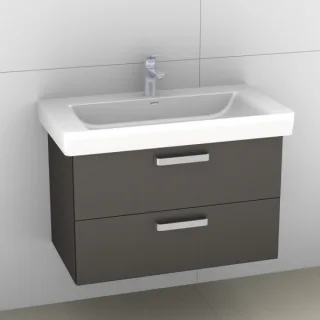 Artiqua 415 Waschtischunterschrank für Pro S 813965 Stahlgrau Metallic, 415-WU2L-L57-7141-88 415-WU2L-L57-7141-88