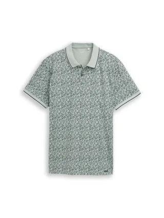 Tom Tailor - Polo mit Allovermuster grün - Gr. - XL