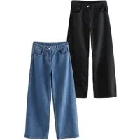 The Set Weite Jeans 2er-Pack The Set Denim-Jeans mit weitem Bein (2-tlg)
