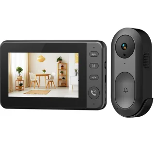 2.4G Wireless Smart Video Doorbell 640x480 Resolution HD Ultra Wide-Angle Infrared Night Vision Two-Way Intercom Auto Re