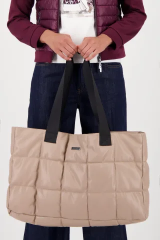 monari - Stepptasche aus Lederimitat mit Druckknopf - Gr. - OS