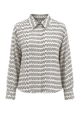 tuzzi - Bluse WHITE mit Knopfleiste dark chocolate - Gr. - 38