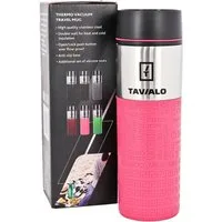 TAVIALO Isolierflasche Thermobecher - Isolierbecher 420ml, INOX Edelstahl (Rosa), + 2 zusätzliche Silikondichtungen
