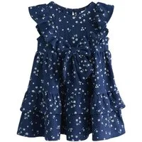Next Jerseykleid Ärmelloses Sommerkleid mit Rüschen und Schleife (1-tlg)