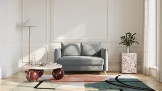 BRUNO Schlafsofa 120cm in Dunkelgrau | Pillow | stabiles Massivholz & Boxspringkomfort