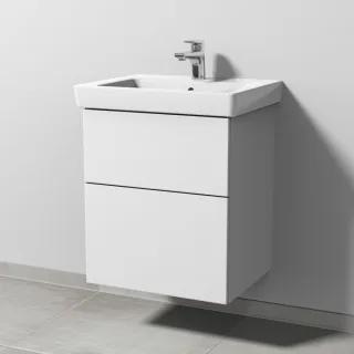 Sanipa 3way Waschtischunterbau zu Villeroy & Boch Subway 2.0 Waschtisch mit 2 Auszügen, Weiß-Soft SM61143