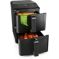 GOURMETmaxx Heißluftfritteuse Vertikale Doppelkammer-Heißluftfritteuse - 10 L - Multi-Colour LED-Touchdisplay, 2400 W, GOURMETmaxx FryUp Vertikale Doppelkammer-Heißluftfritteuse