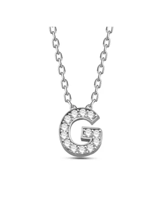 Dkeniz Anhänger mit Kette Buchstabe G 925/- Sterling Silber