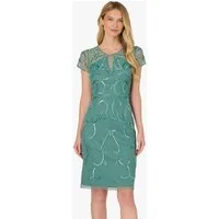 Adrianna Papell Abendkleid Bead Mesh Sheath Dress Verziertes, maßgeschneidertes Etuikleid