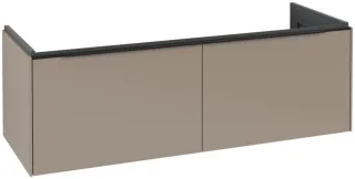 Villeroy & Boch Subway 3.0 Waschbeckenunterschrank, 2 Auszüge, 1272 x 432 x 462 mm, Taupe / Taupe C56701VM