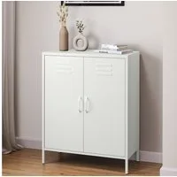 skølm Kommode Atria aus Metall (Weiß, 3 Fächer), höhenverstellbare Böden, Highboard auch verfügbar mit Schubladen