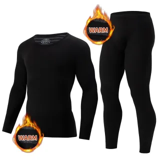 TENGOO 2 Pcs Men's Warm Compression Base Layer, Thermal Underwear Set, Long Johns Set, Moisture Wicking & Breathable Bas