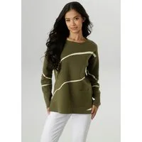 Aniston SELECTED Strickpullover Highlight - mit aufgesetzte Stricktasche vorne