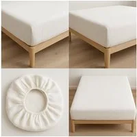 Sandiik Spannbettlaken Premium Musselin Spannbettlacken mit Gummizug in Weiß, 200x200+25cm, Gummizug: Ja, Super Weich & super Soft, Made in Portugal