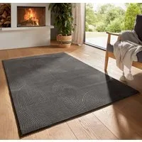 TaCa Home Teppich Kurzflor Teppich Hasenfell Optik, rechteckig, Höhe: 10 mm, Wohnzimmer, Kinderzimmer, Esszimmer, Wellen Anthrazit - 300 x 400 cm