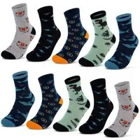 sockenkauf24 Socken 10 Paar Kindersocken für Jungen lang Kinder Socken mit weichem Bund
