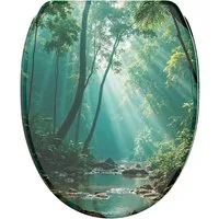 Sanilo WC-Sitz Rainforest mit Absenkautomatik & Quick Release, hochwertig, abnehmbar, leichte Montage von oben, mit Schraubenzieher