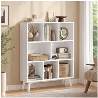 VASAGLE Bücherregal Standregal, 8 Fächer, Würfelregal, Aufbewahrungsregal, 24 x 90 x 107,4 cm
