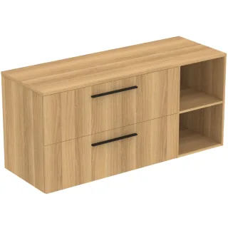 Ideal Standard Möbel-Set 140cm i.life B 2 Auszüge 2 off.Fächer Gr.Schwarz Eiche Natur, T5760NX T5760NX