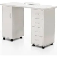 Barberpub Schminktisch Barberpub Studiotisch Manikürtisch Nageltisch 0600, mit Schubladen, mit Schrank, Rollen, MFC, 120 × 47 × 80 cm