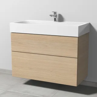 Sanipa 3way Waschtischunterbau zu Kaldewei Silenio Waschtisch mit 2 Auszügen, Eiche-Nordic SM45648