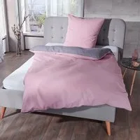 Janine Bettwäsche kreiderose/titan, Seersucker, 2 teilig, aus weichem Soft-Seersucker