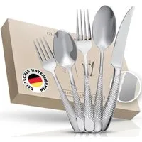 Glavory Besteck-Set Aurora - Besteck Set Silber - 30-teilig für 6 Personen, 6 Personen