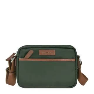 Crossover Bag mit Reißverschlussfächern aus Nylon in grün kleine Damentasche | Greenburry. Komfortable Schultertasche für den täglichen Bedarf.