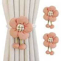 FOUORTUNATE-BEE Raffhalter 2 Stück Blumen Vorhang Raffhalter, Künstliche Blumen Gardinenhalter, (Niedliche Raffhalter Dekorative Fensterdekoration, 2-tlg., für Wohnzimmer Zuhause & Büro)