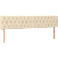 vidaXL Bett Kopfteile Creme 200x7x78/88 cm Stoff (1-tlg)