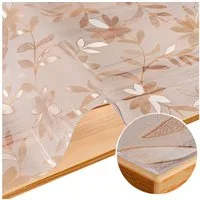 ANRO Tischdecke FLOKY Blume mattiert einseitig 1,5mm Tisch Schutzfolie Geruchsneutral (Rolle 1-tlg, eine Folie), Pflegeleicht 90x100cm Prägung mit Motiv Weiß
