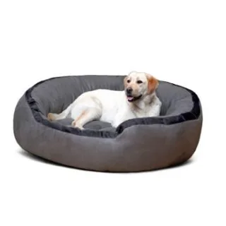 Tierlando LANA Hundebett Hundesofa M L XL Velours MEGA DICK SUPERWEICH grau/ grau 1,2 m, 30 cm, 1,05 m