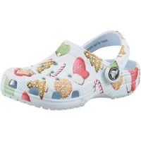 Crocs Classic Clog K Clog Weihnachtsschuh, Hausschuh mit buntem Festive Print